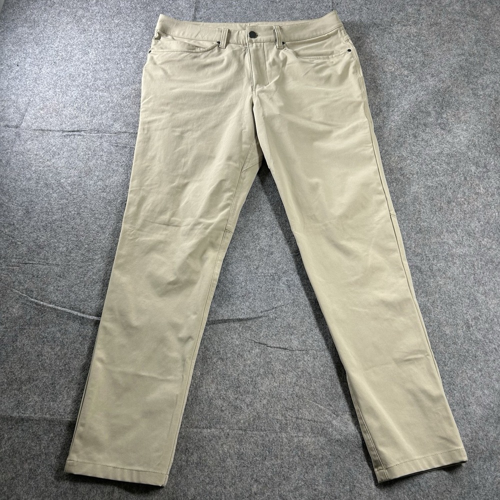 Lululemon ABC Pants Mens 31 Beige Slim Fit 5 Pocket Stretch Chino Casual